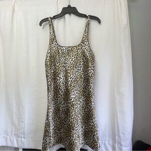 Vintage 90s Evandale Intimates leopard print slip dress size M